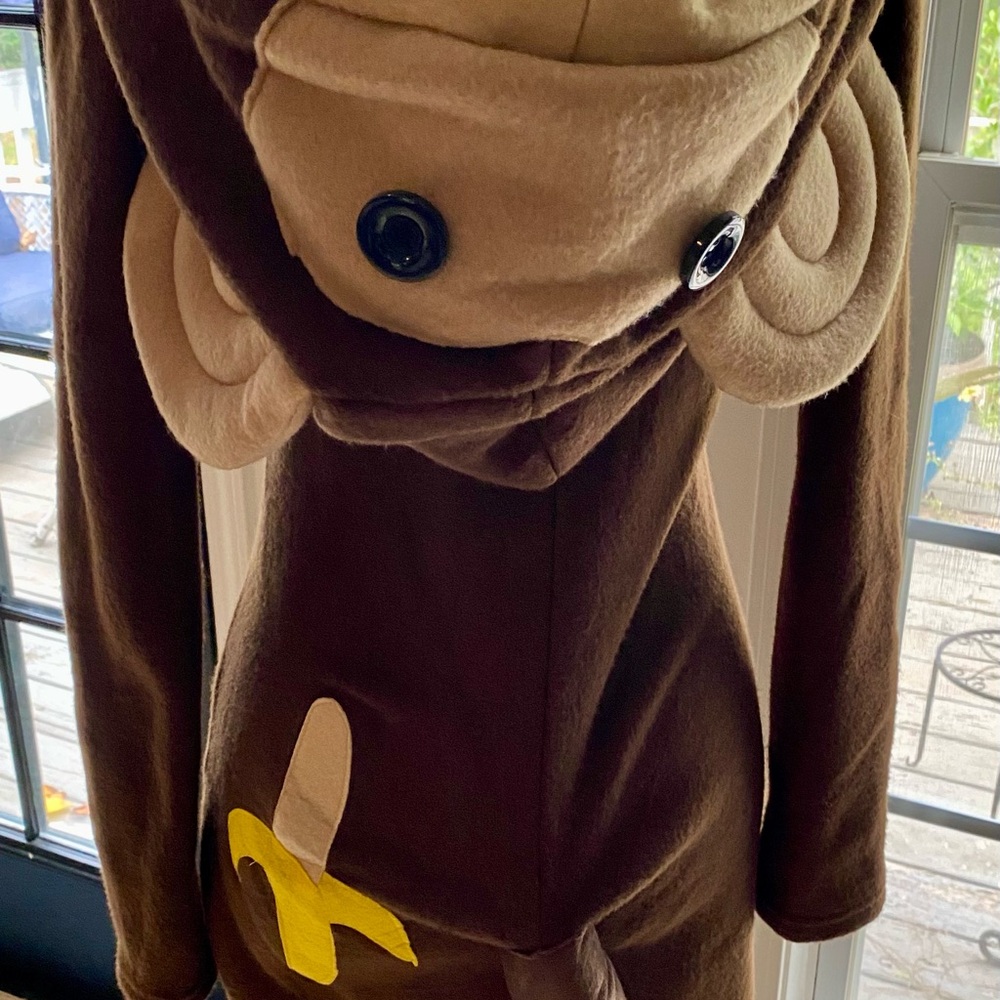 Brown Monkey Costume With Ears And Long Tail View 3